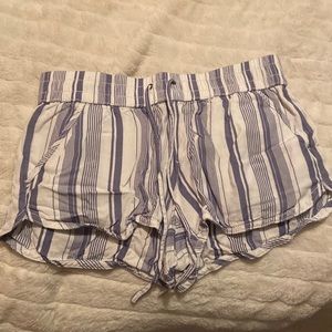 cute blue and white striped shorts